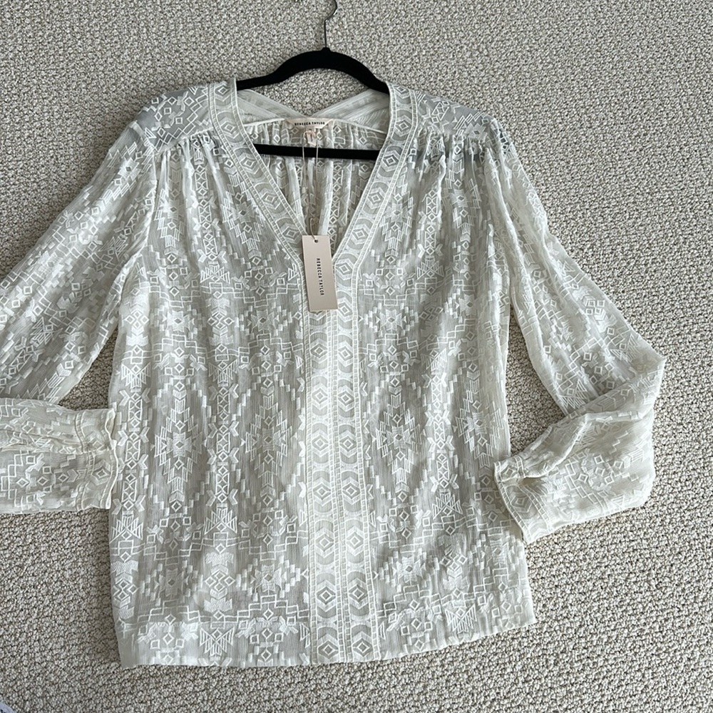 Rebecca Taylor Aztec Embroidered blouse